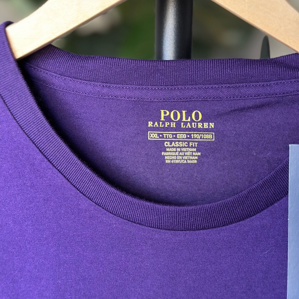 XXL Classic Fit Polo Ralph Lauren Royal Purple, Green Short Sleeve Tee Shirt - Picture 4 of 6